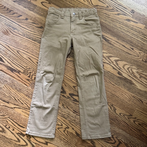 Wrangler Khaki Tan Straight-Leg Pants - dressy casual, chino, classic, play - Picture 1 of 7
